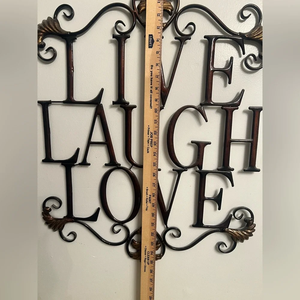 Elegant Black and Gold Wall Decor - Live Laugh Love - Picture 2 of 3